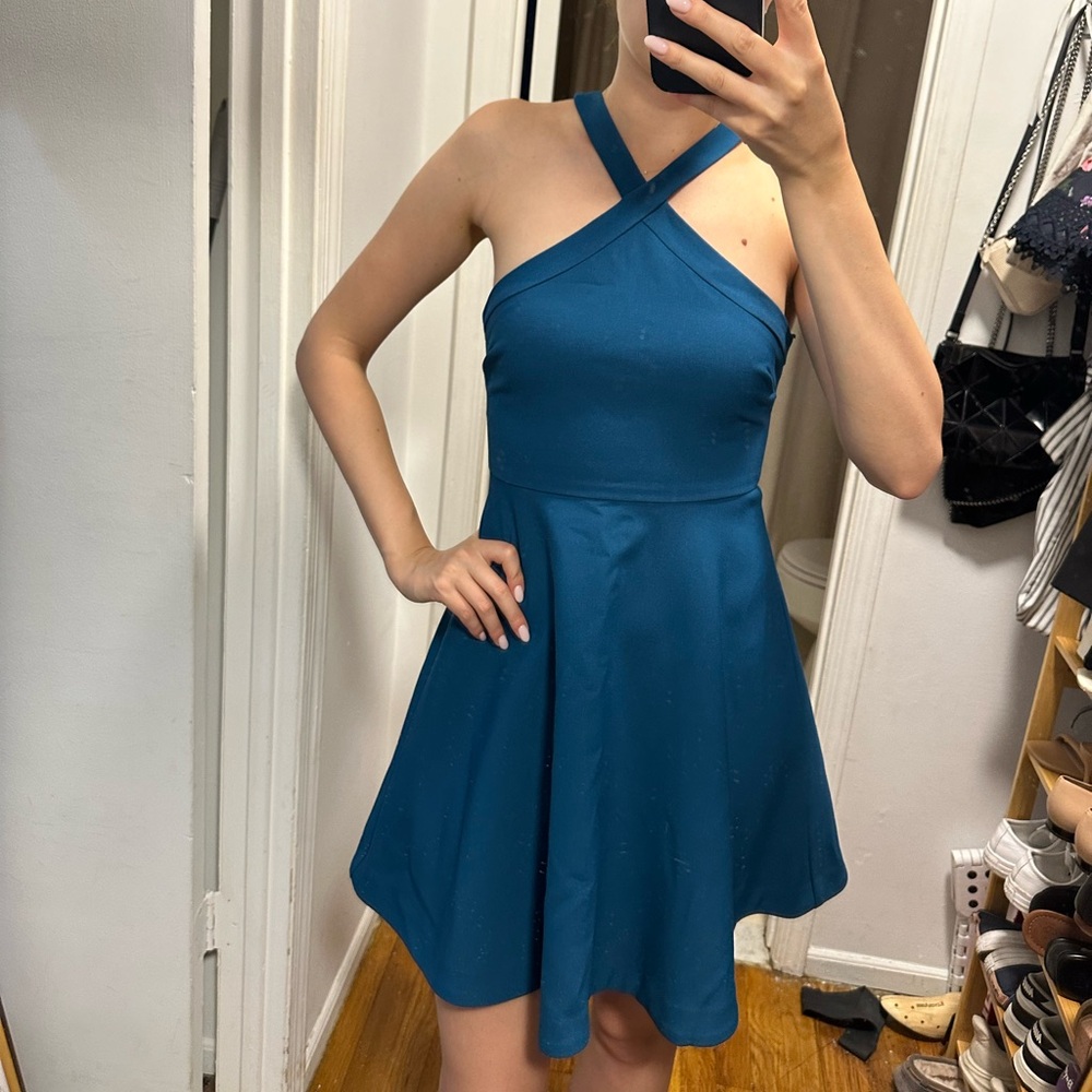 Likely teal a-line dress